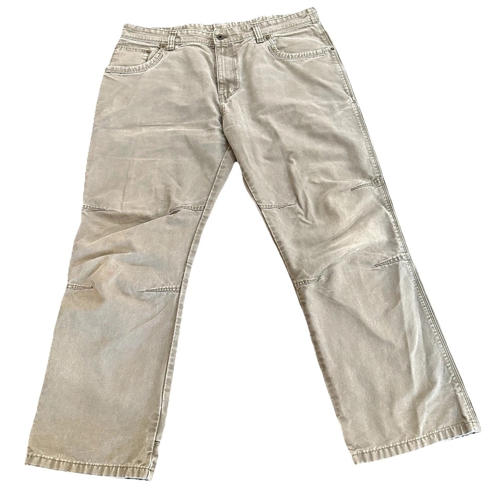 Eddie Bauer Mens Relaxed Fit Utility Pants Canvas Khaki Size 40x30 100% Cotton